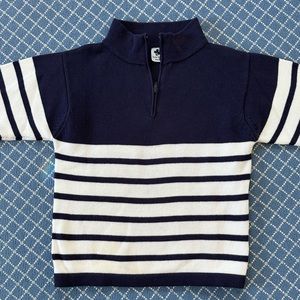 Busy Bees Striped Sweater quarter zip